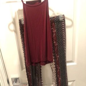 Patterned pants and top
